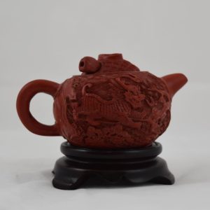Small Cinnabar Teapot with Dragon Motif (pic 2)