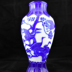 Blue and White Peking Glass Vase